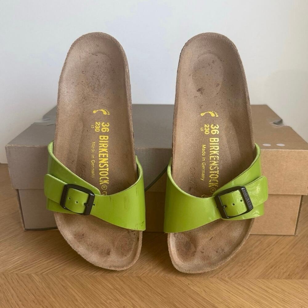 Birkenstock Madrid ‘Lime Green’ Women Slip On Sandals- SZ 5